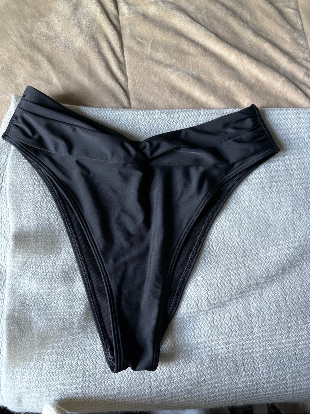 A&F Black High-Cut V-Waist Bikini Bottom - Women Swim